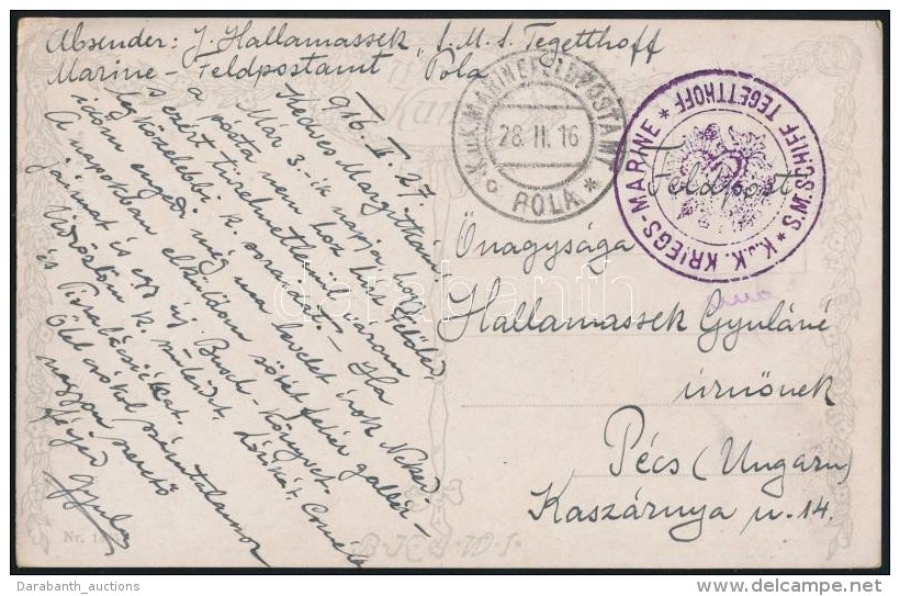 1916 K&eacute;peslap / Postcard 'S.M.SCHIFF TEGETTHOFF' - Other & Unclassified