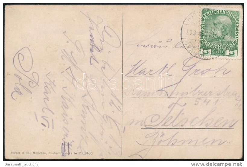 1911 K&eacute;peslap Tengeri Post&aacute;val / Postcard With Cattaro - Trieste Sea Mail - Other & Unclassified