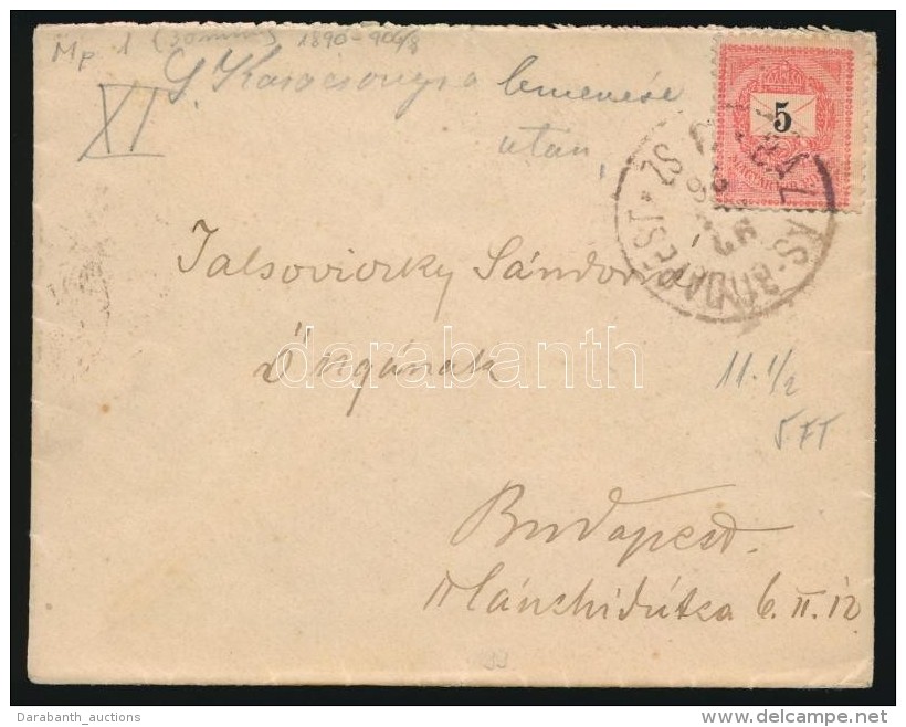 1892 Lev&eacute;l B&Aacute;ZI&Aacute;S-BUDAPEST Vas&uacute;ti B&eacute;lyegz&eacute;ssel Budapestre - Other & Unclassified