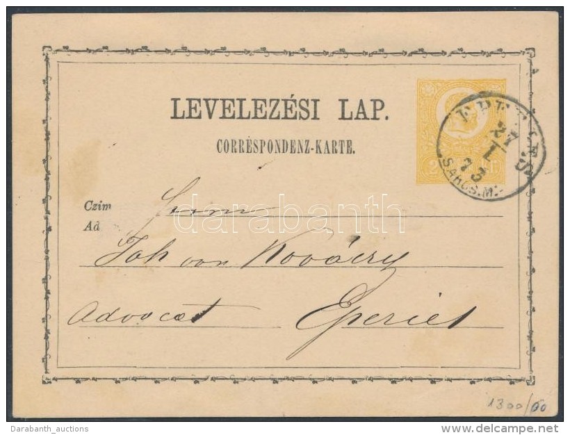 1873 D&iacute;jjegyes LevelezÅ‘lap 'EPERJES S&Aacute;ROS M' - Other & Unclassified