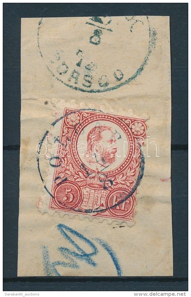 1871 R&eacute;znyomat 5kr / Mi 10 K&eacute;k/blue 'POLG&Aacute;R' - Other & Unclassified