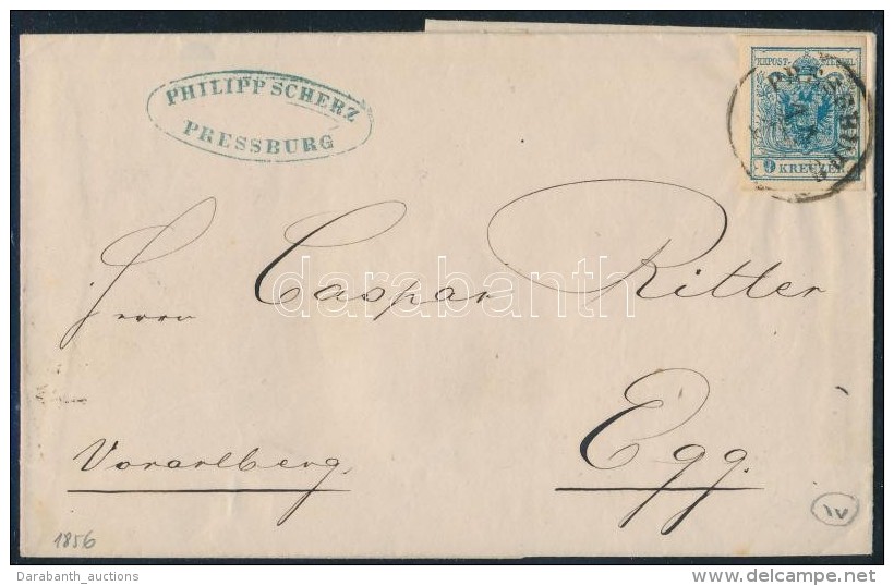 1856 9kr Lev&eacute;len ,,PRESSBURG' - Other & Unclassified