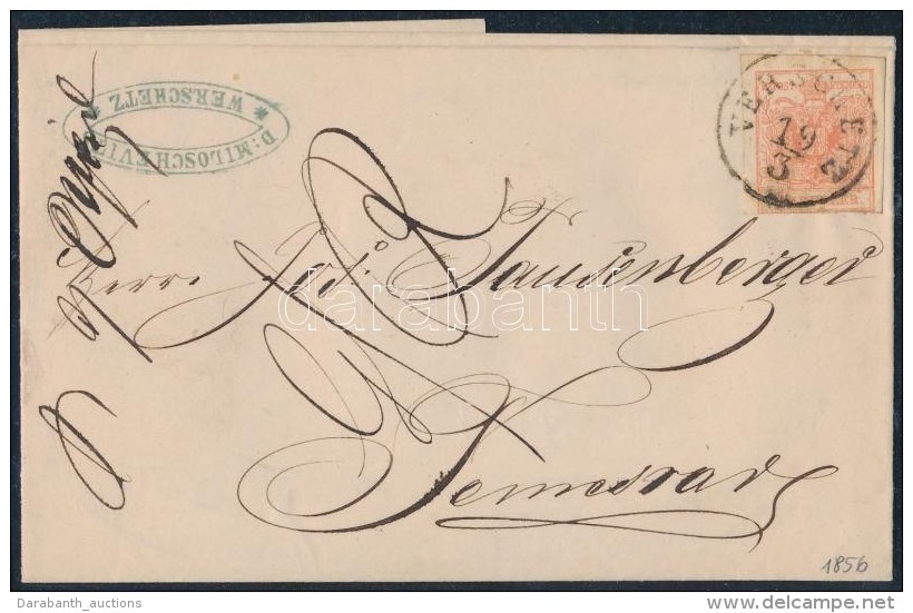 1856 3kr Lev&eacute;len ,,VERSETZ' - ,,TEMESV&Aacute;R' - Other & Unclassified