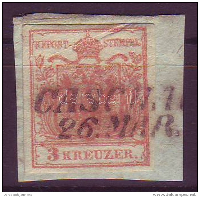 1850 3kr K&eacute;zi Pap&iacute;rr&aacute;nccal, Lemezhib&aacute;kka 'CASCHA(U)' - Other & Unclassified