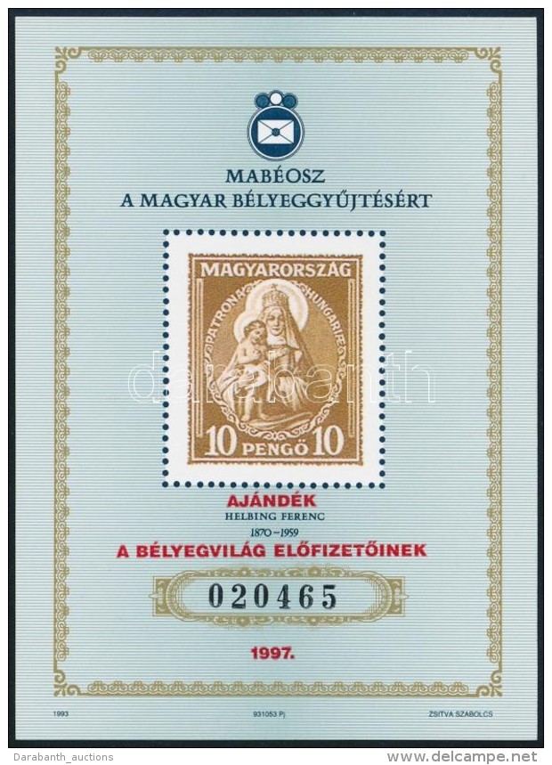 ** 1997 Madonna Eml&eacute;k&iacute;v - A B&eacute;lyegvil&aacute;g ElÅ‘fizetÅ‘inek 5 Db Eml&eacute;k&iacute;v - Otros & Sin Clasificación