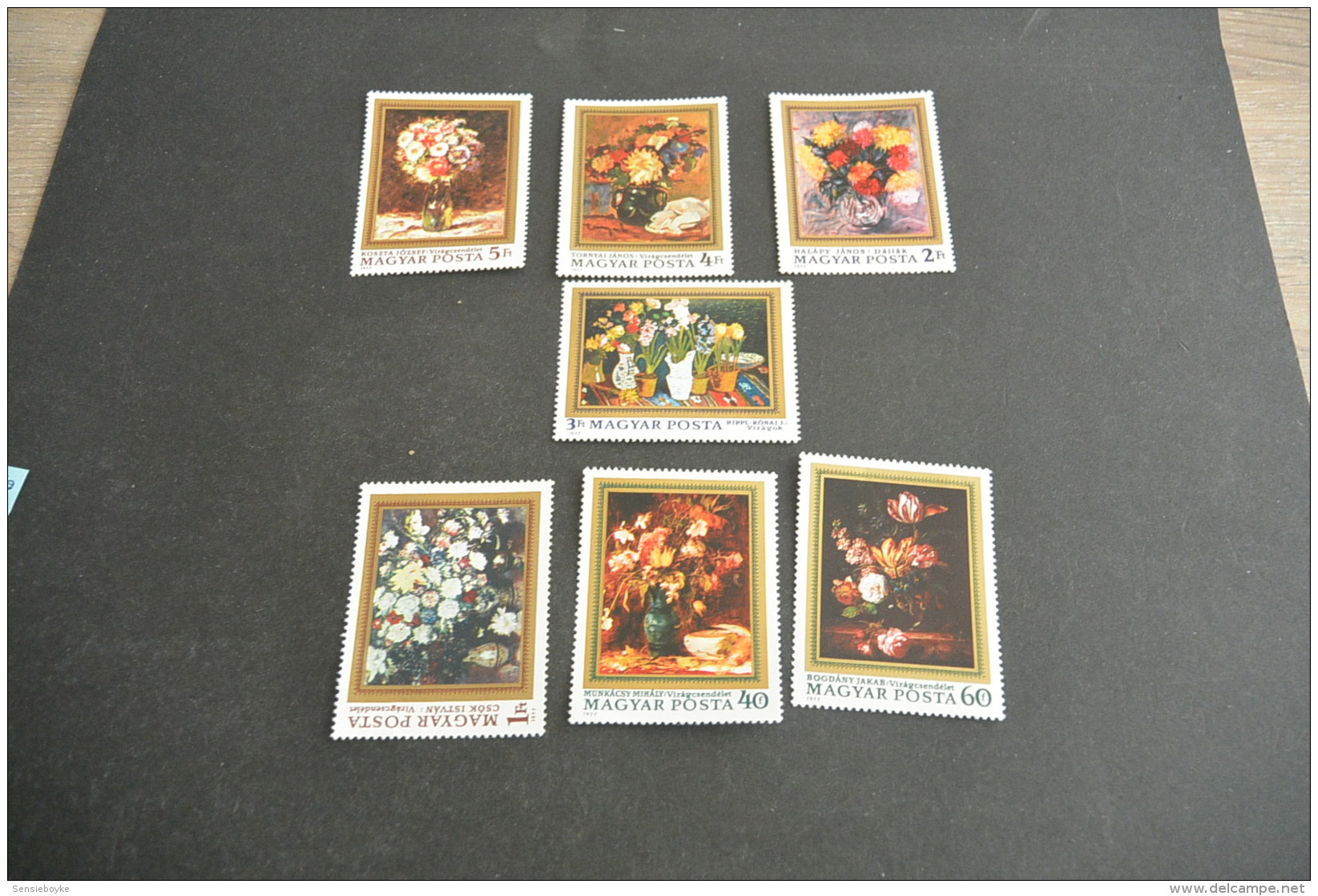 K12361- Set MNH Hungary 1977 -  MI 3192-3198-  SC. 2478-2484- Flowers By Hungarian Painters - Altri & Non Classificati