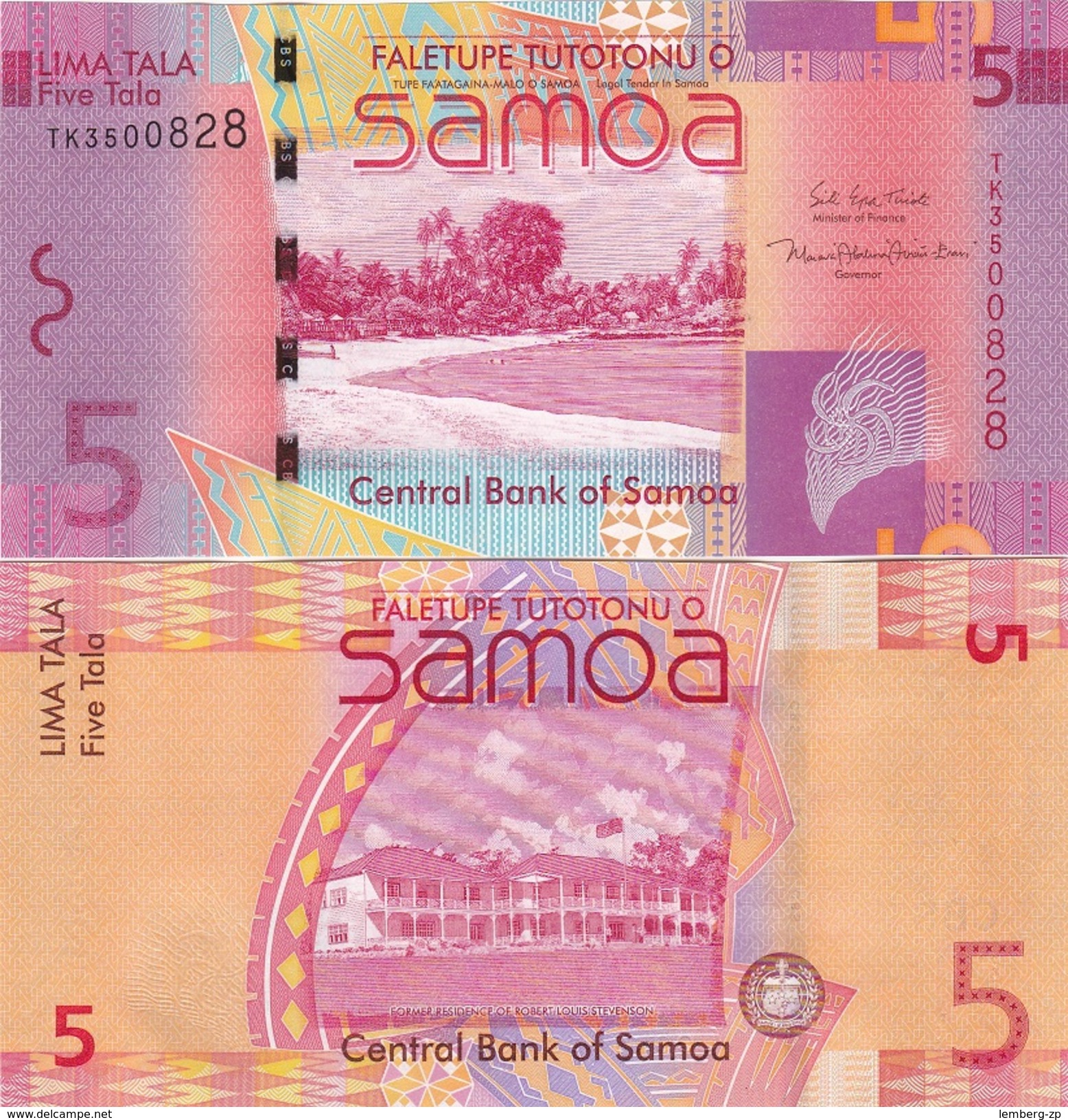 Samoa - 5 Tala 2017 Pick 38 UNC Lemberg-Zp - Samoa