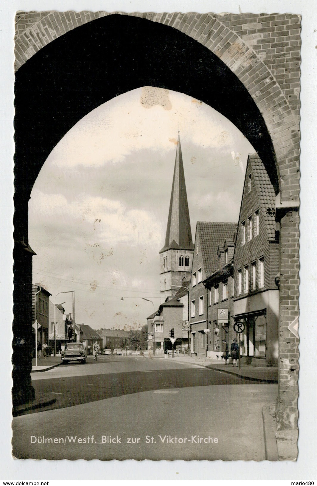 C.P.  PICCOLA   DULMEN/WESTF.   BLICK  ZUR  ST. VICKTOR-KIRCHR      2  SCAN   (VIAGGIATA) - Duelmen