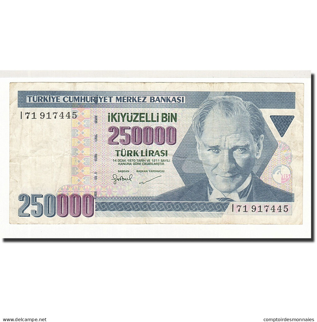 Billet, Turquie, 250,000 Lira, 1998, KM:211, TB - Turquie