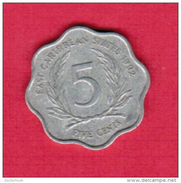 EAST CARIBBEAN STATES   5 CENTS 1992 (KM # 12) - East Caribbean States