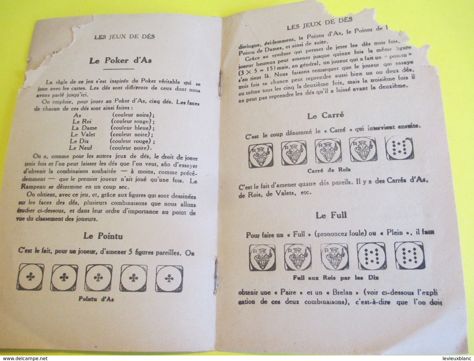 Fascicule/ Les Jeux De Dés/ Le Poker D'As/ Pierre Manaut/ /1950    JE197 - Andere & Zonder Classificatie