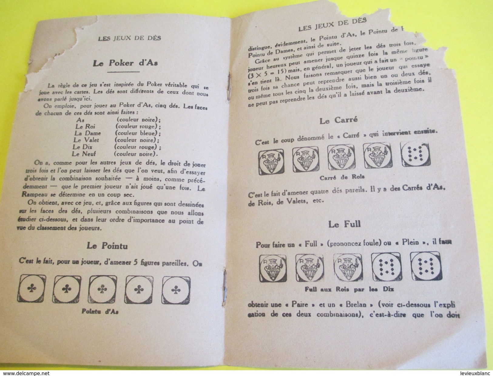 Fascicule/ Les Jeux De Dés/ Le Poker D'As/ Pierre Manaut/ /1950    JE197 - Altri & Non Classificati