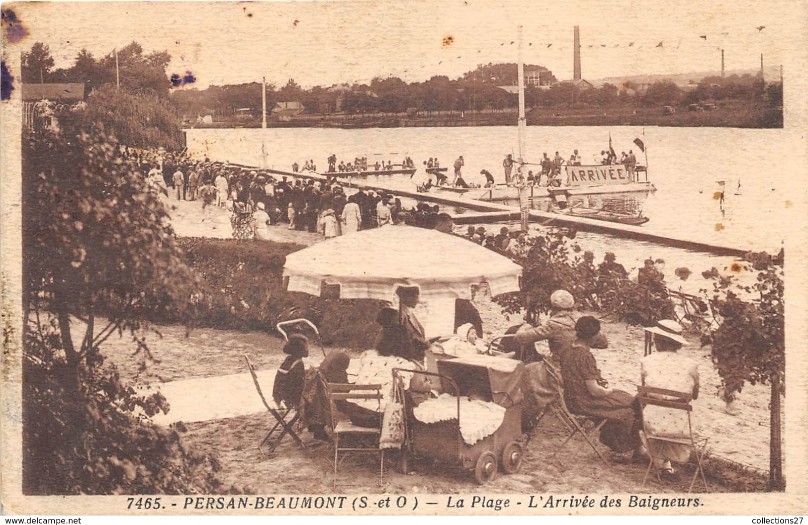 95-PERSAN- BEAUMONT- LA PLAGE, L'ARRIVEE DES BAIGNEURS - Persan