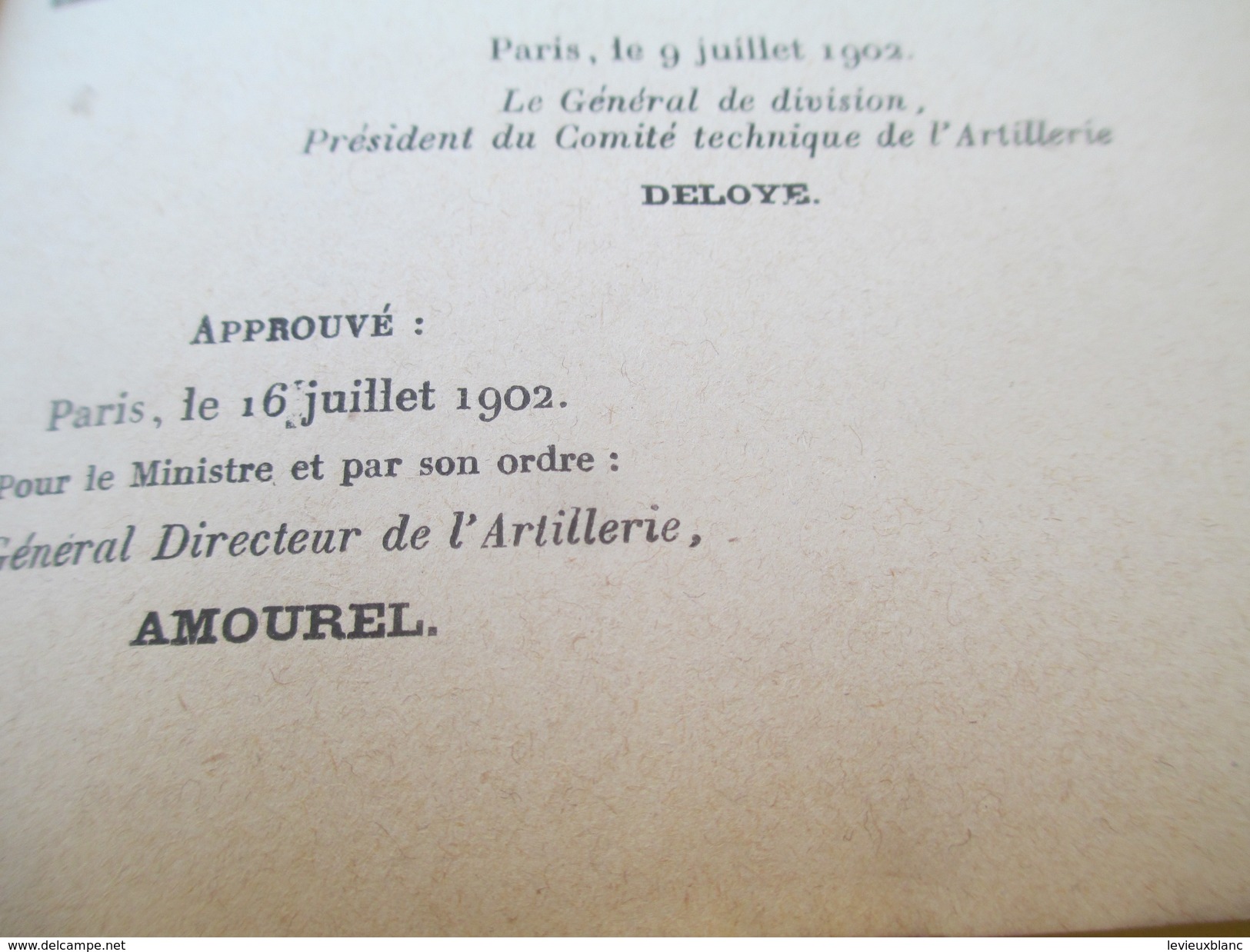 Règlements et Instructions/Les Lieutenants et Sous-lieutenants de l'Artillerie/Imp. Nation./Minist Guerre/1902  LIV125