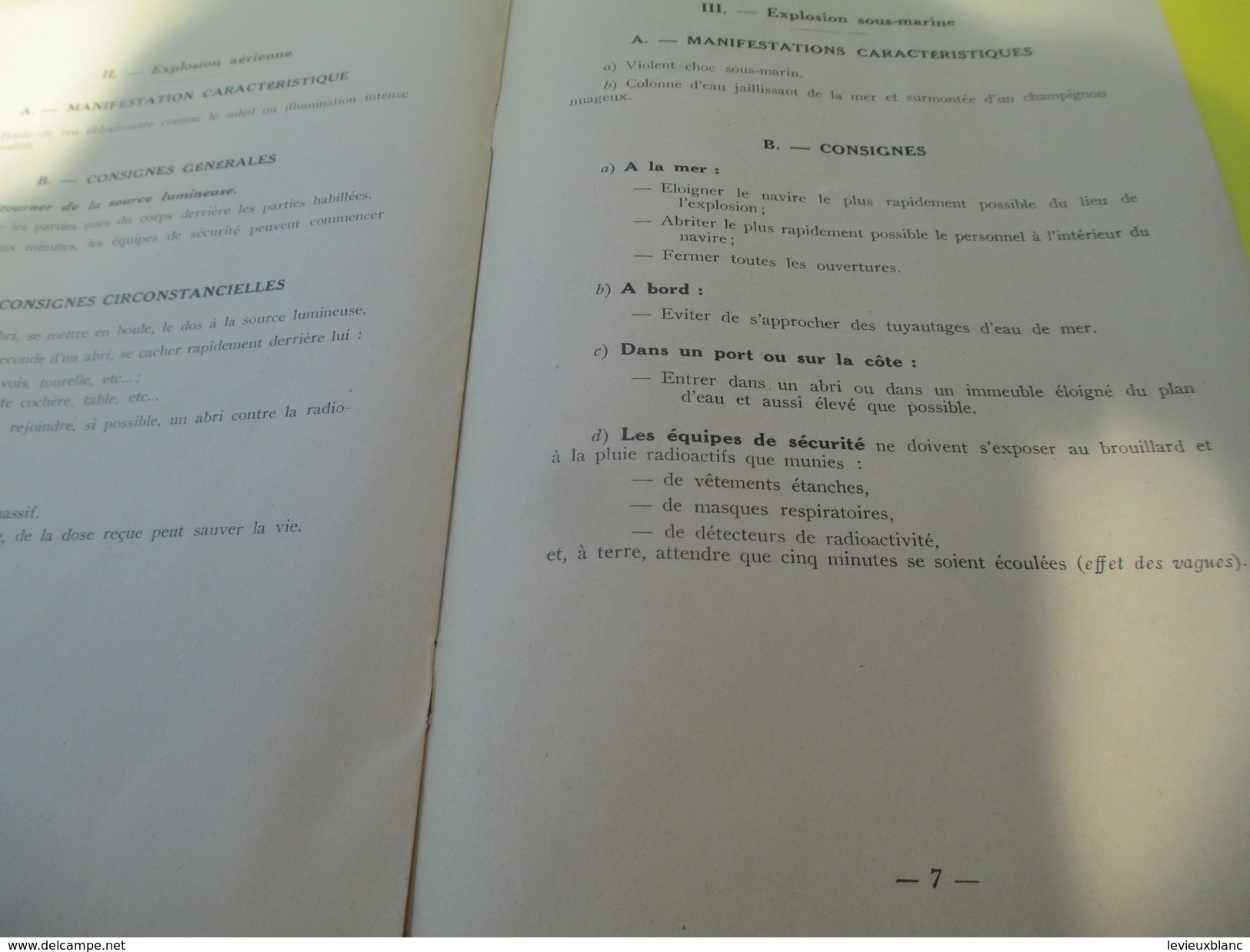 Fascicule/ Marine Nationale / Etat-Major Général / "La Bombe Atomique/1951         LIV126 - Français