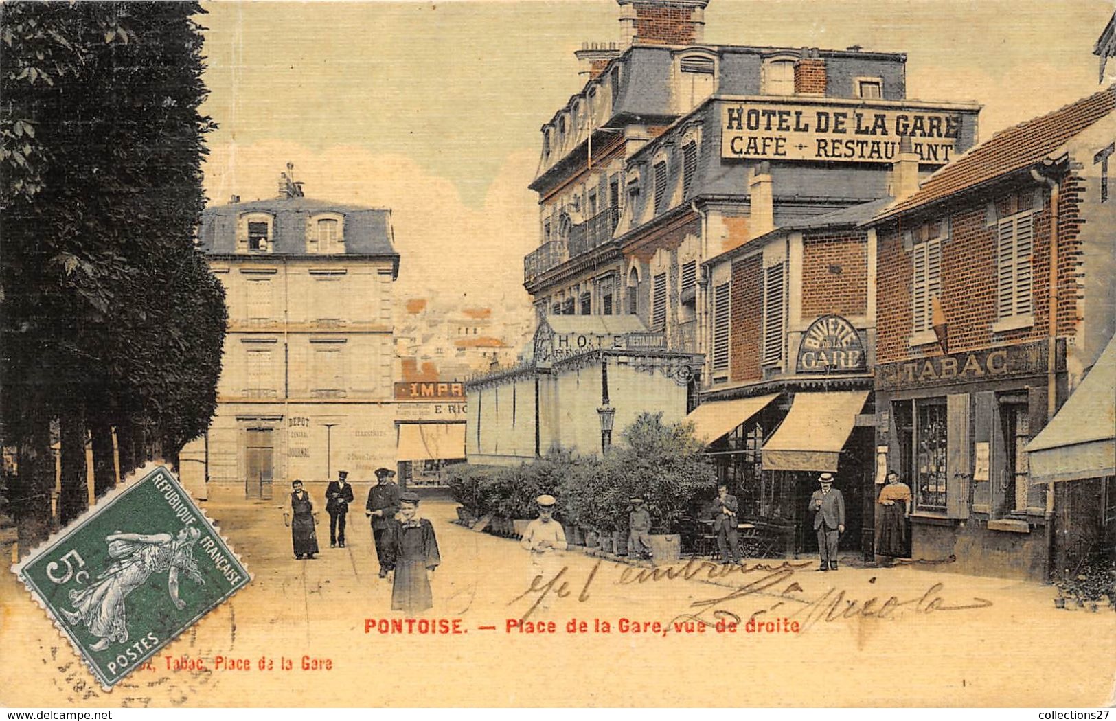 95-PONTOISE- PLACE DE LA GARE, VUE DE DROITE - Pontoise