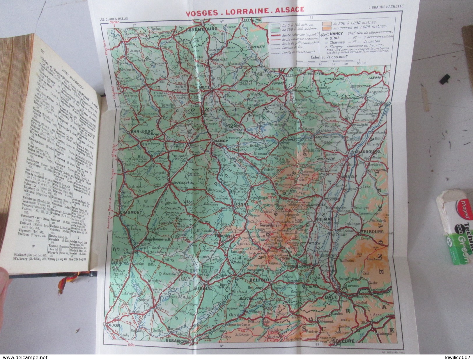 Guides Bleus Les Vosges  Alsace Lorraine 1957 Carte Plan - Lorraine - Vosges