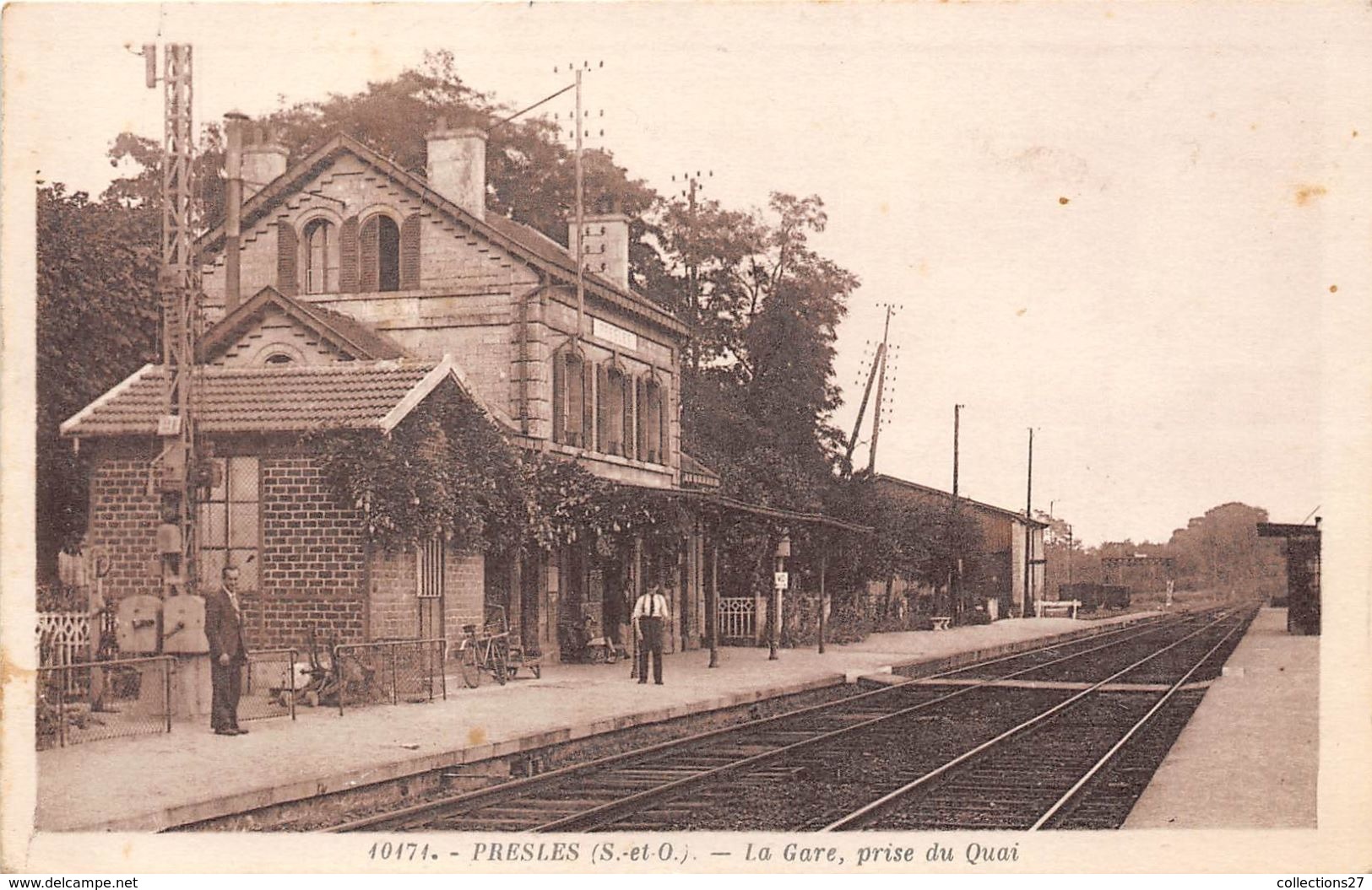 95-PRESLE- LA GARE PRISE DU QUAI - Presles