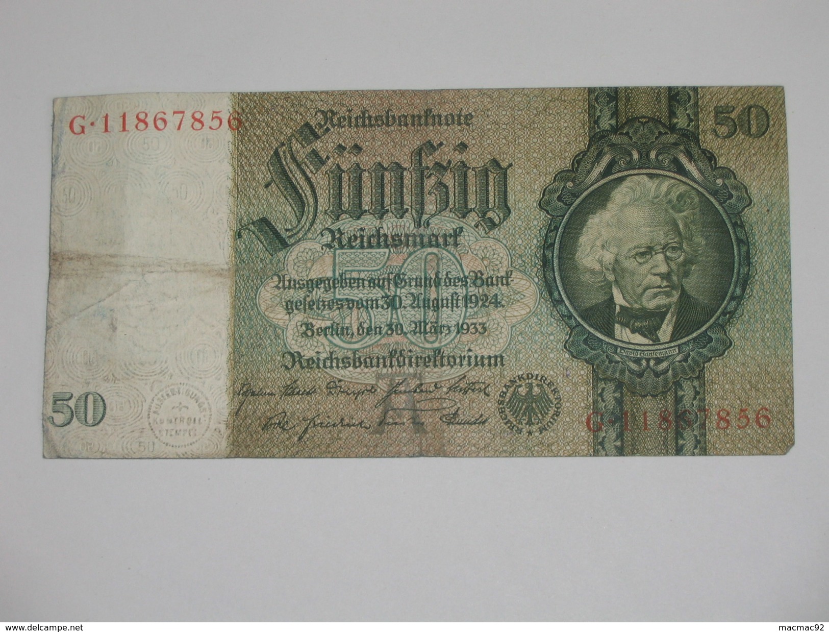 50 Funfzig  Reichsmark - Berlin  1933 - Reichsbanknote - Germany  **** EN ACHAT IMMEDIAT **** - 50 Mark