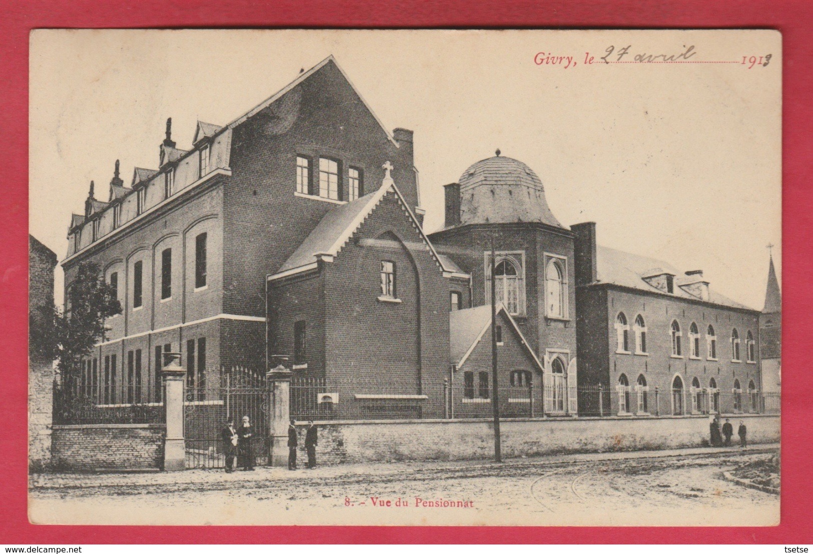 Givry - Vue Du Pensionnat - 1913 ( Voir Verso ) - Quévy