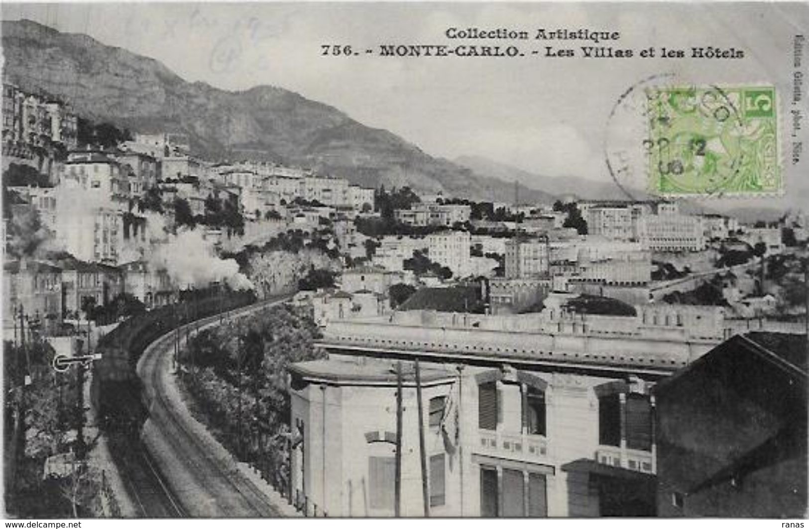 CPA Monaco Monte Carlo La Gare Train Chemin De Fer Circulé - Monte-Carlo