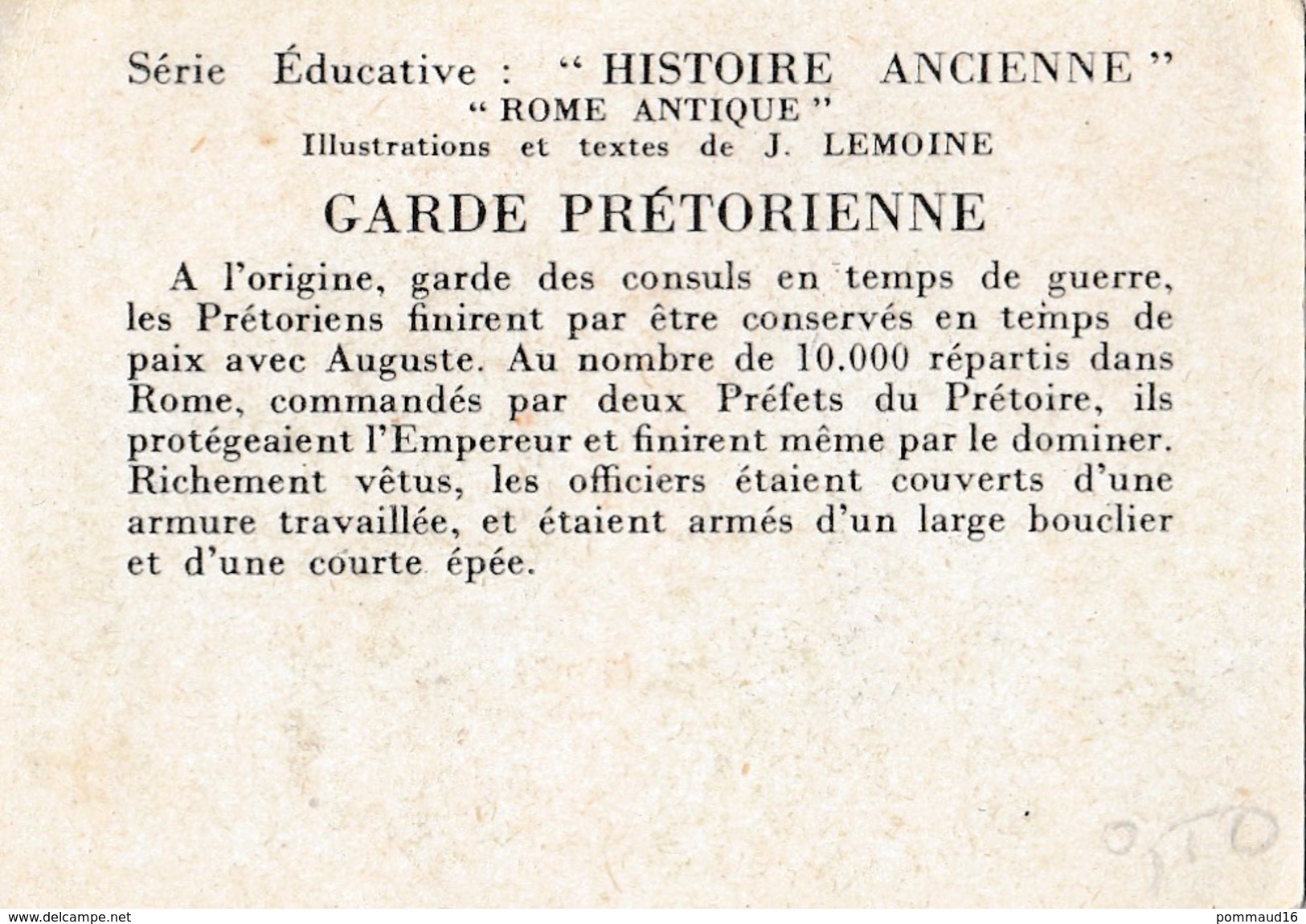 Garde Prétorienne - J. Lemoine - Autres & Non Classés