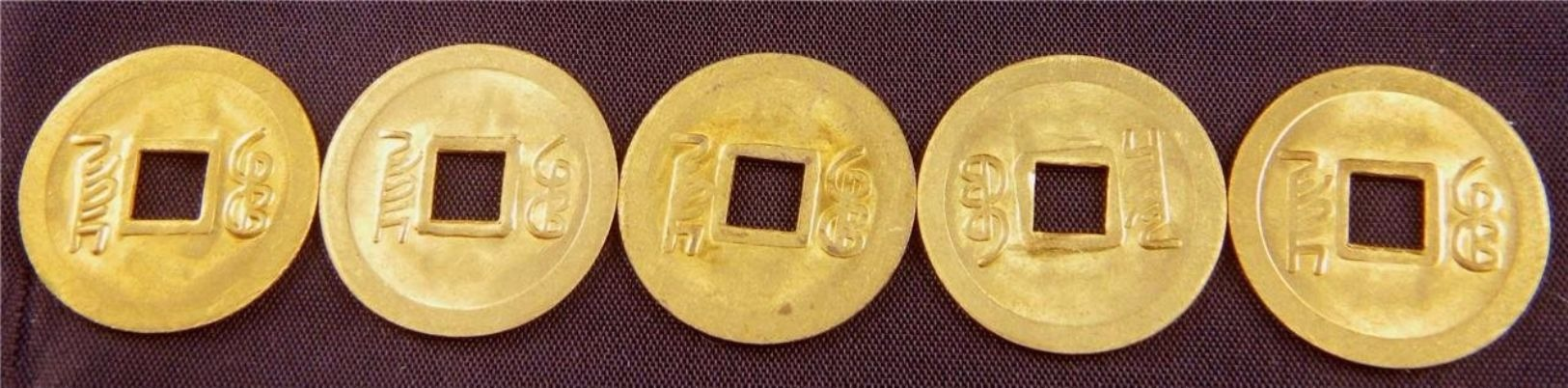 5 Chinese Five Emperor Fortune Feng Shui Gold Coin For Wealth And Success - China