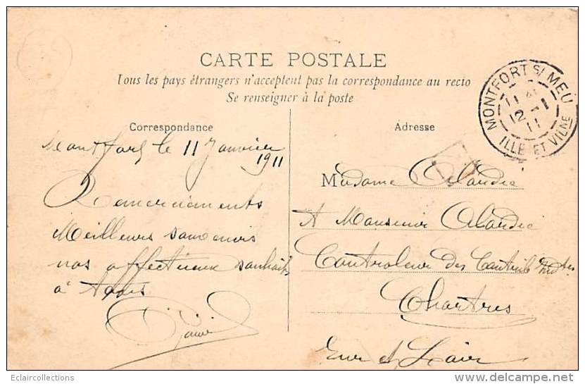 Montfort Sur Meu      35     Inondations 1910. Le Bateau Lavoir        (voir Scan) - Other & Unclassified