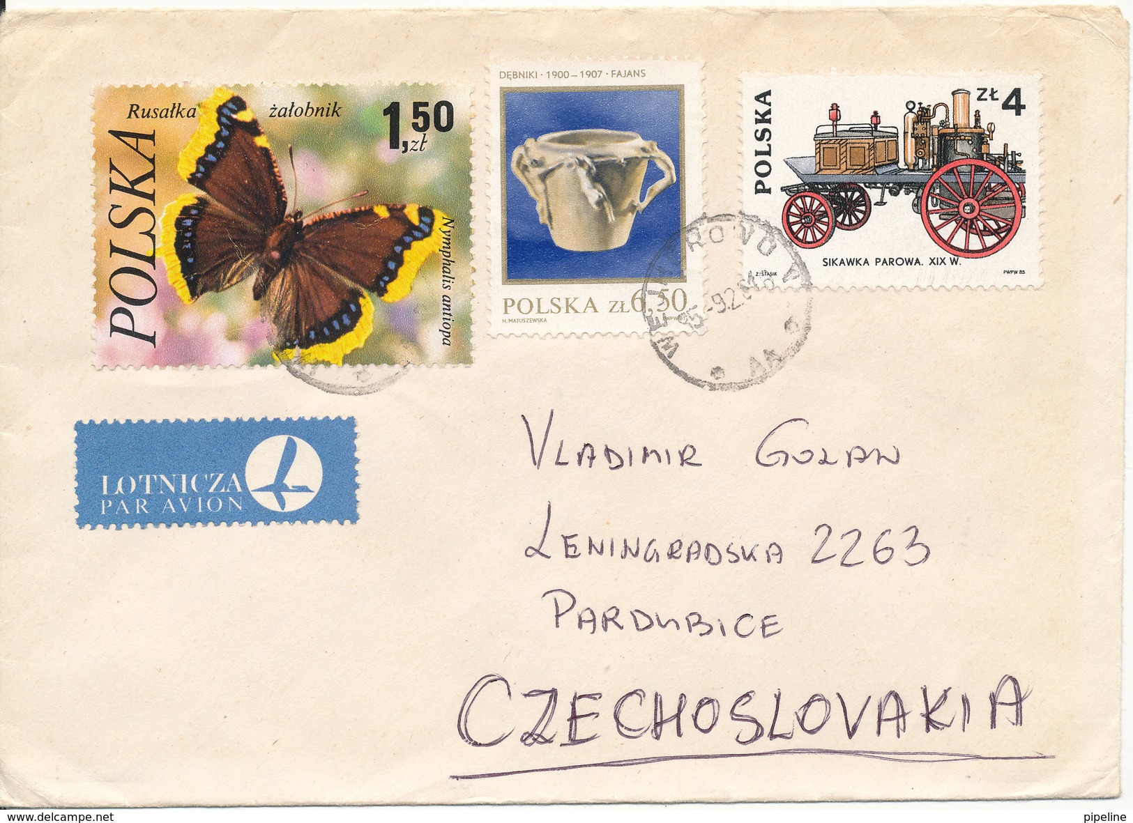 Poland Cover Sent To Czechoslovakia 2-9-1985 Topic Stamps - Covers & Documents