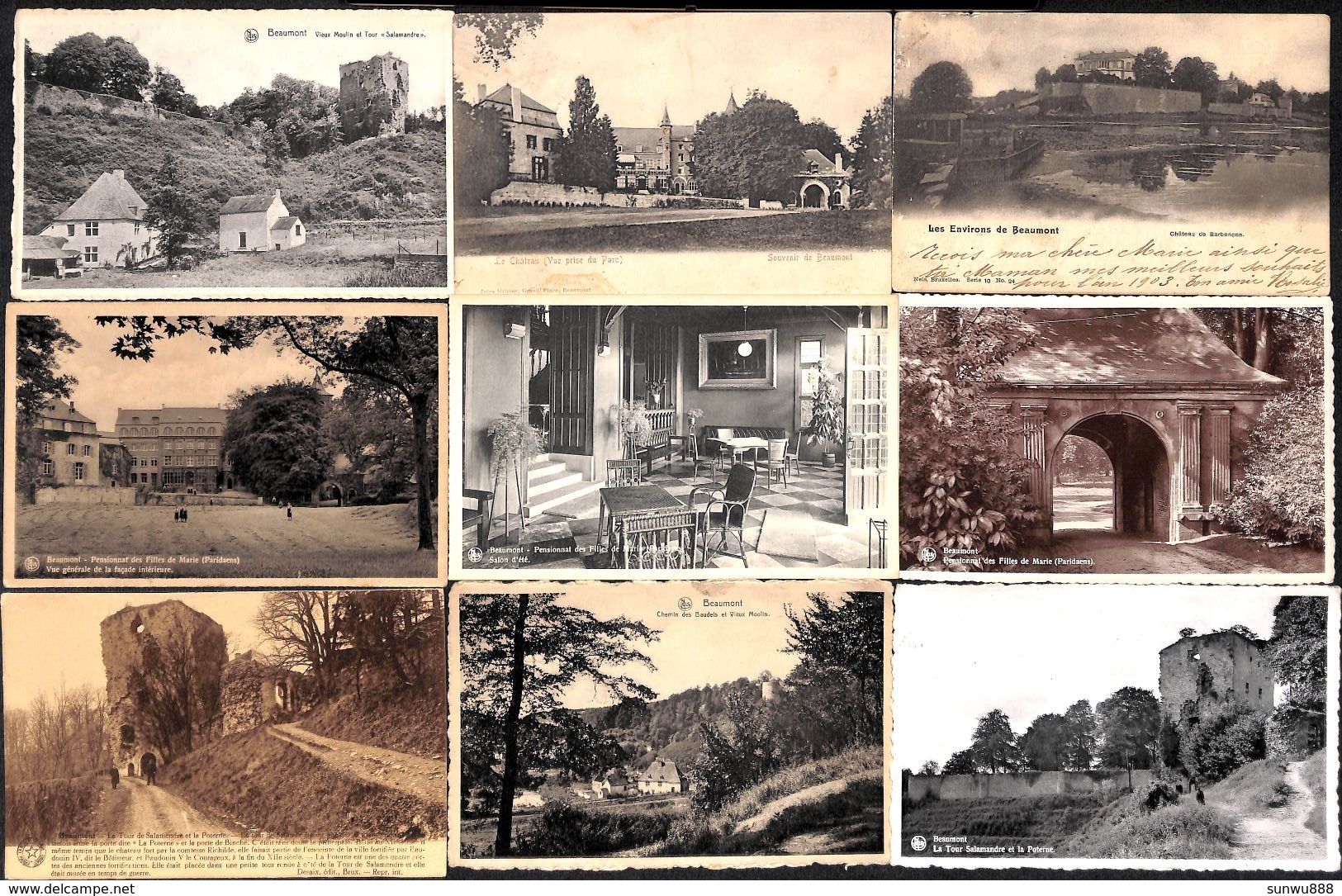 Beaumont - Lot De 38 Cartes (animée, Précurseur, Pensionnat, Tour Salamandre, Pont Castelin,...) - Beaumont