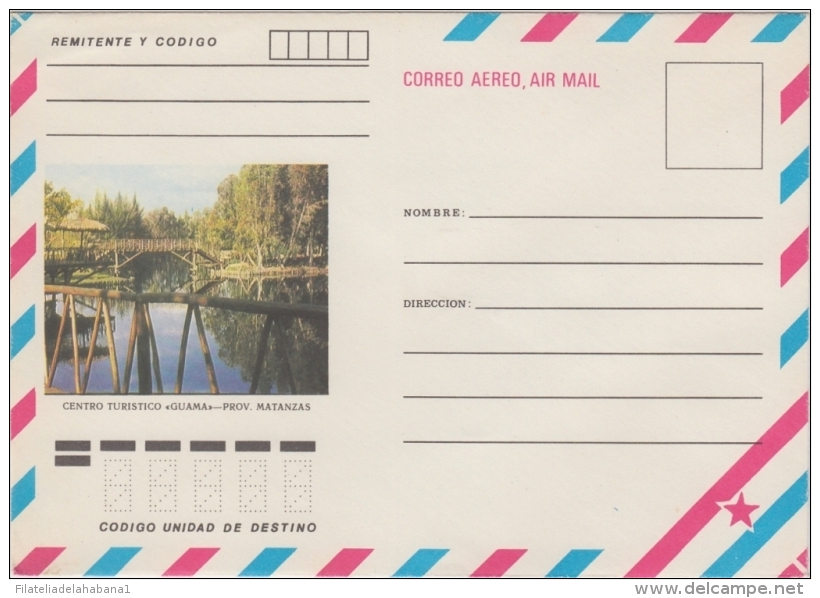 1983-EP-155 CUBA 1983 ANGOLA WAR POSTAL STATIONERY. Ed.194a. CENTRO TURISTICO GUAMA. - Storia Postale