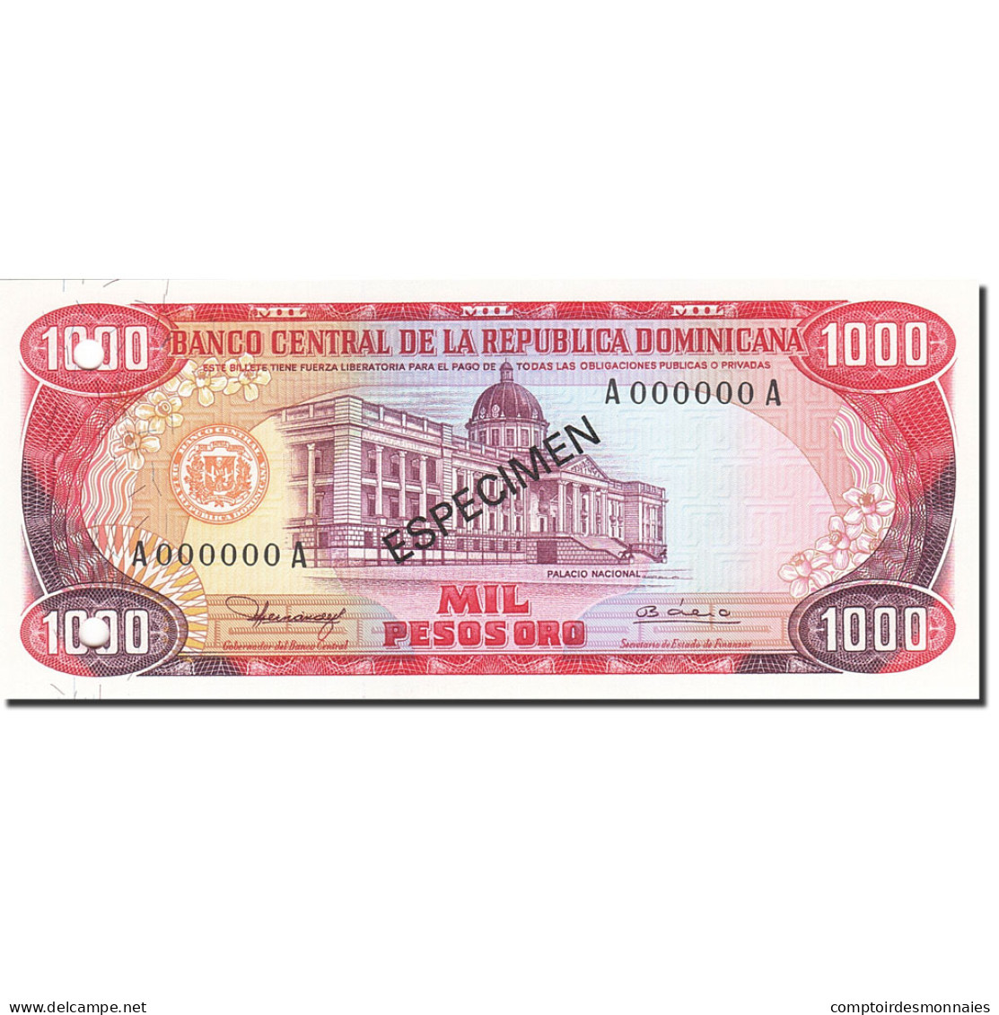 Billet, Dominican Republic, 1000 Pesos Oro, 1977-1980, 1980, KM:124s1, NEUF - Dominicana