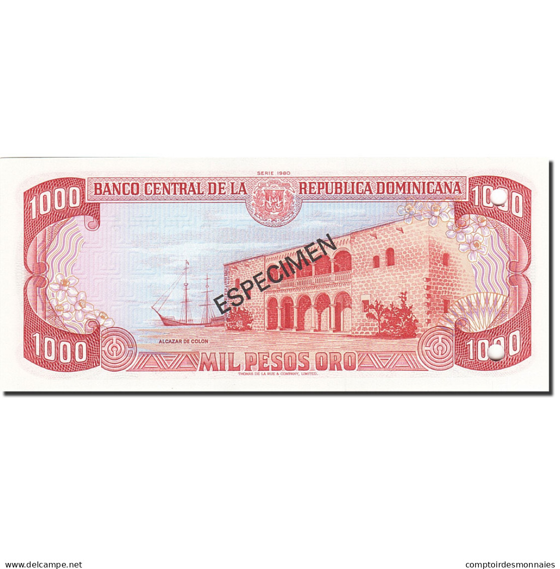 Billet, Dominican Republic, 1000 Pesos Oro, 1977-1980, 1980, KM:124s1, NEUF - Dominicaine