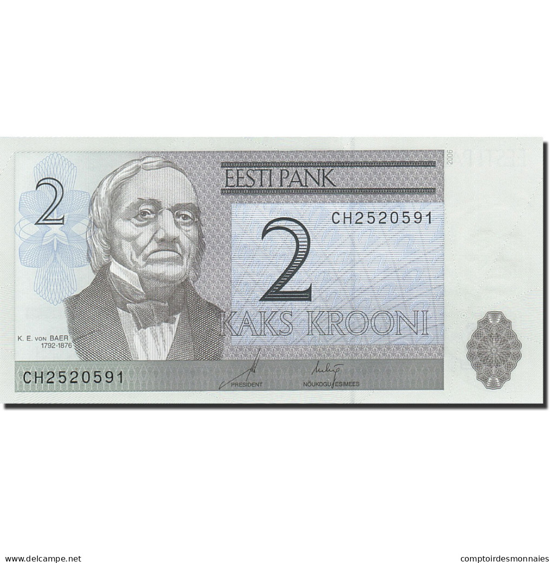 Billet, Estonia, 2 Krooni, 2006, 2006, KM:85a, NEUF - Estonie