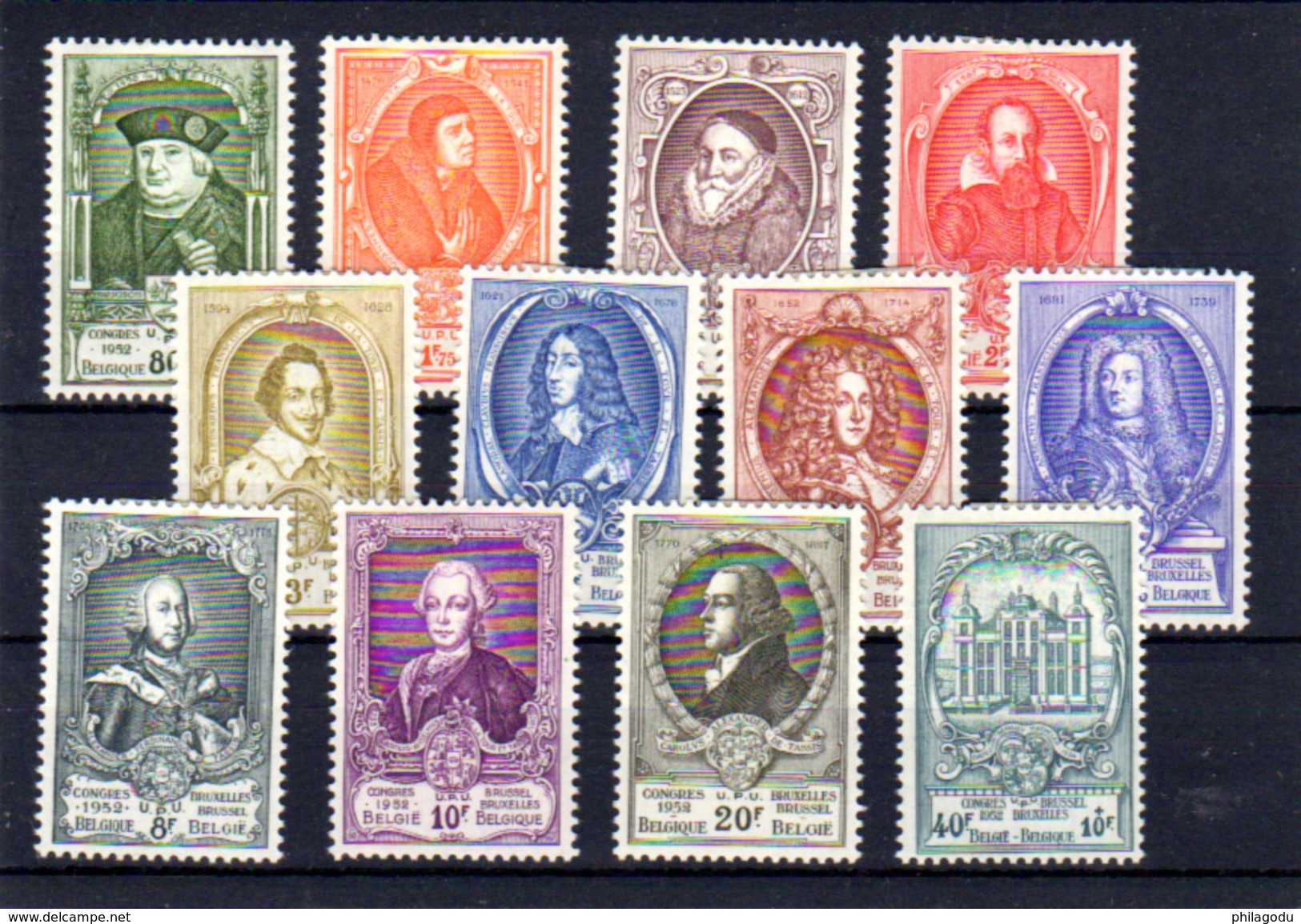 1952  Congrès De L'U.P.U. à Bruxelles, 880 / 891*, Cote 190 &euro;, - Unused Stamps