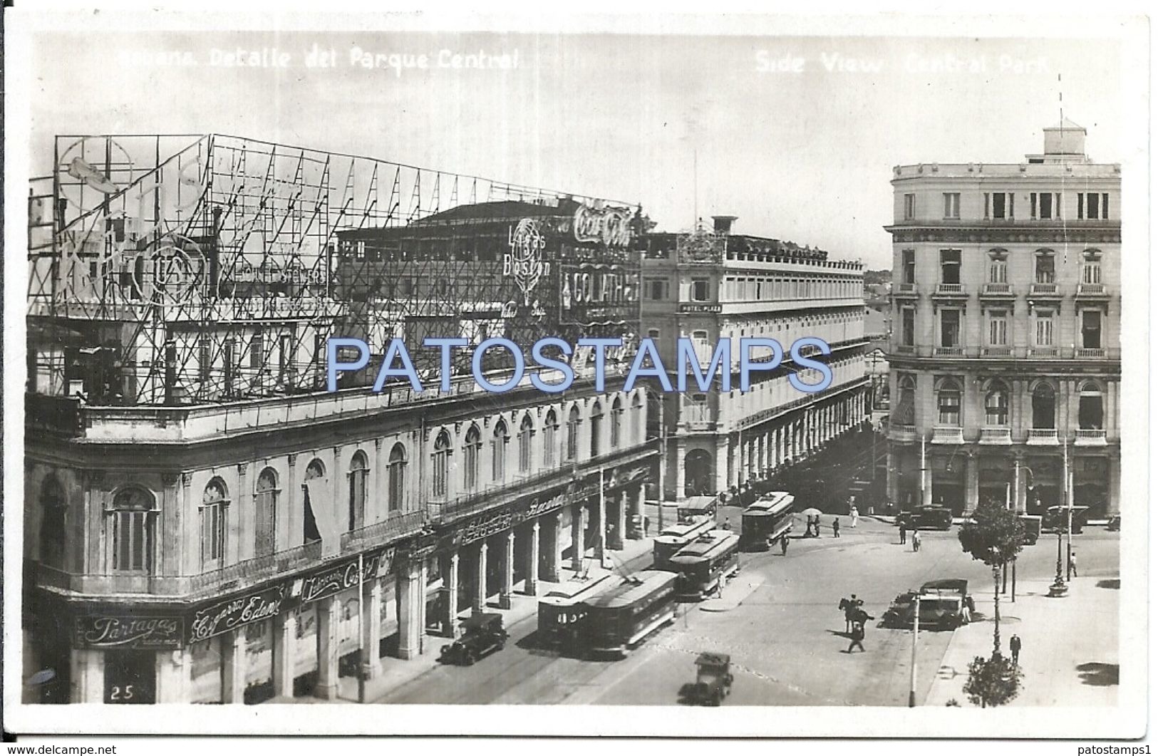 75116 CUBA HABANA DETALLE DEL PARQUE CENTRAL & TRAMWAY TRANVIA POSTAL POSTCARD - Other & Unclassified