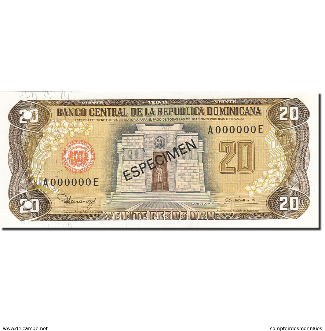 Billet, Dominican Republic, 20 Pesos Oro, 1977-1980, 1980, KM:120s1, NEUF - República Dominicana