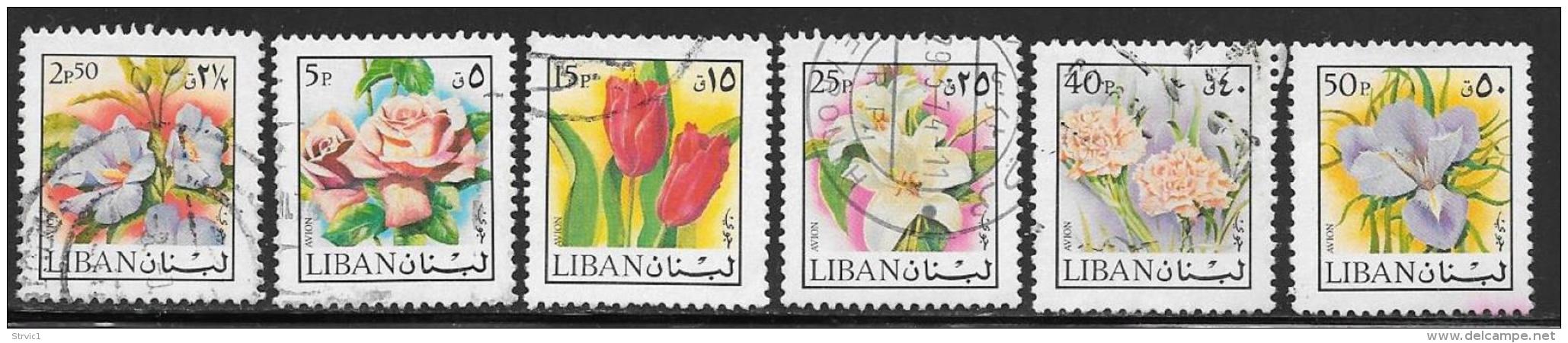 Lebanon, Scott # C658-63 Used Flowers, 1973 - Lebanon