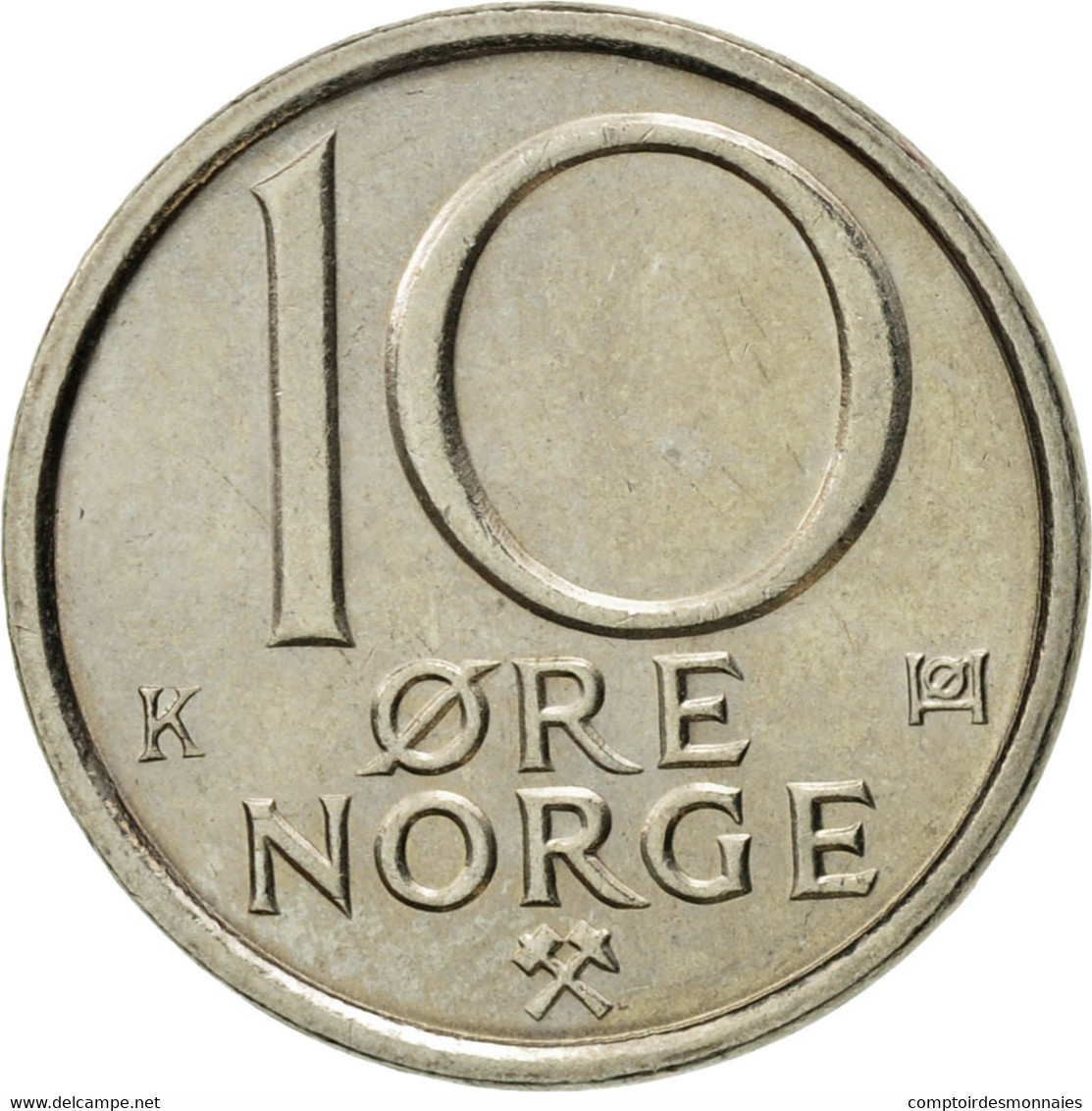 Monnaie, Norvège, Olav V, 10 Öre, 1988, SUP, Copper-nickel, KM:416 - Norvège