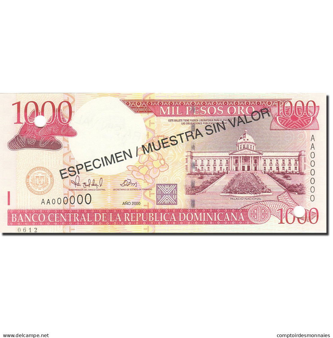 Billet, Dominican Republic, 1000 Pesos Oro, 2001-2002, 2000, KM:163s, NEUF - Dominicaine