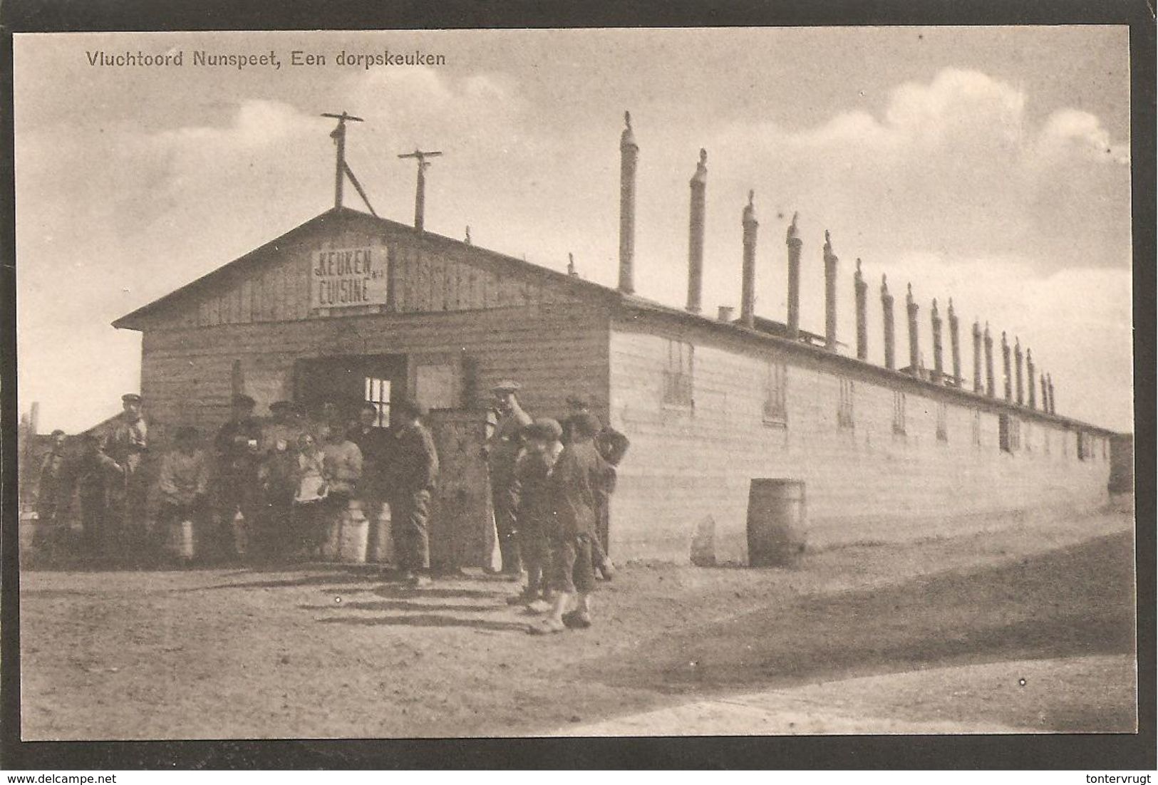 Vluchtoord Nunspeet.Een Dorpskeuken. Oorlog 1914-1918. Internering. Grande Guerre - Nunspeet
