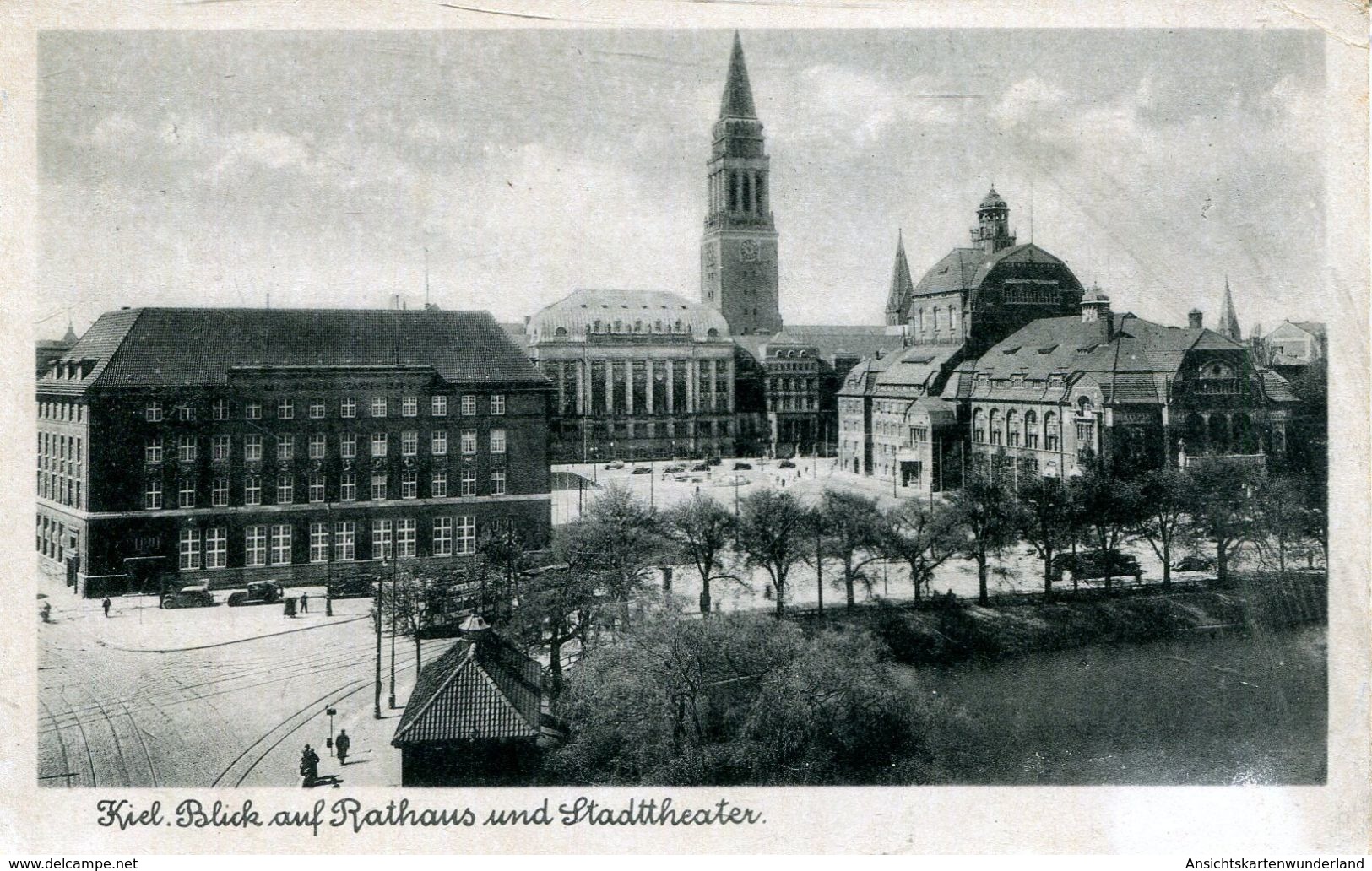 Kiel - Blick Auf Rathaus Und Stadttheater 1943 (000859) - Kiel