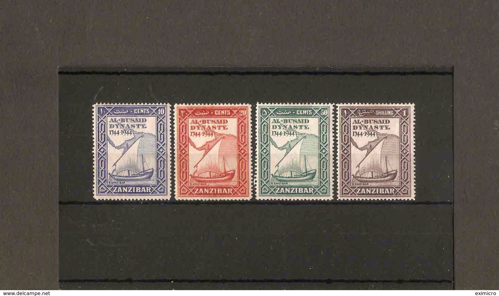 ZANZIBAR 1944 BICENTENARY OF AL BUSAID DYNASTY SET SG 327/330 MOUNTED MINT Car £5 - Zanzibar (...-1963)