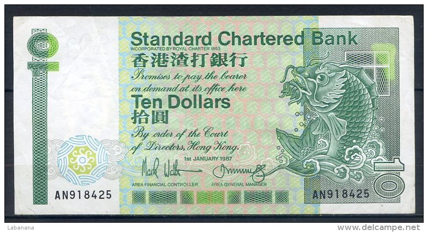 483-Hong Kong Billet De 10 Dollars 1987 AN918 - Hongkong