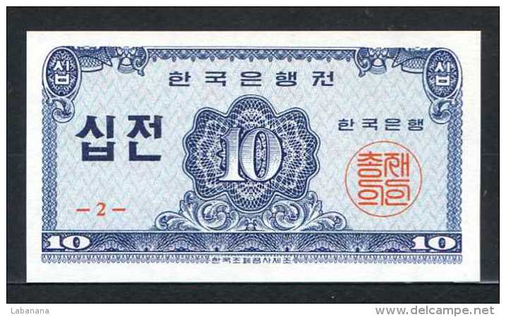 353-Corée Du Sud Billet De 10 Jeon 1962 - 2 Neuf - Korea (Süd-)