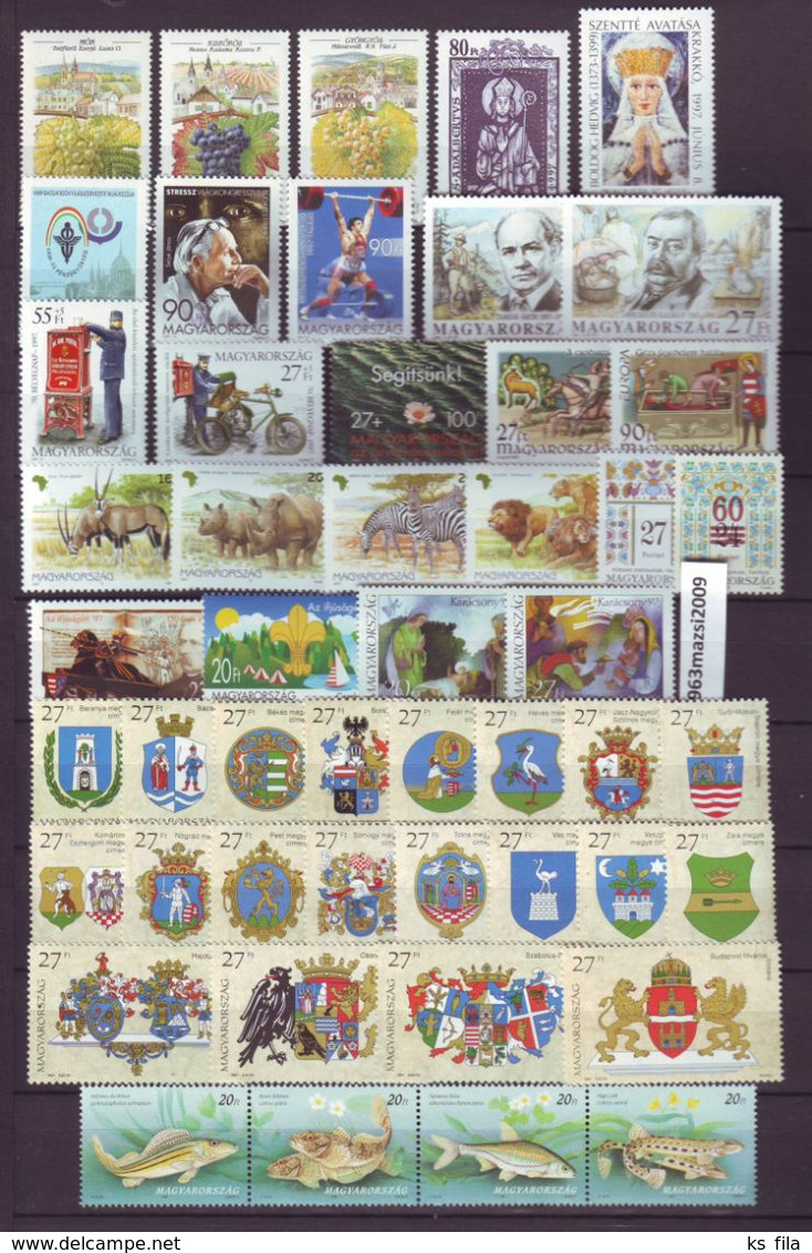 HUNGARY 1997 Full Year 49 Stamps + 6 S/s - Années Complètes