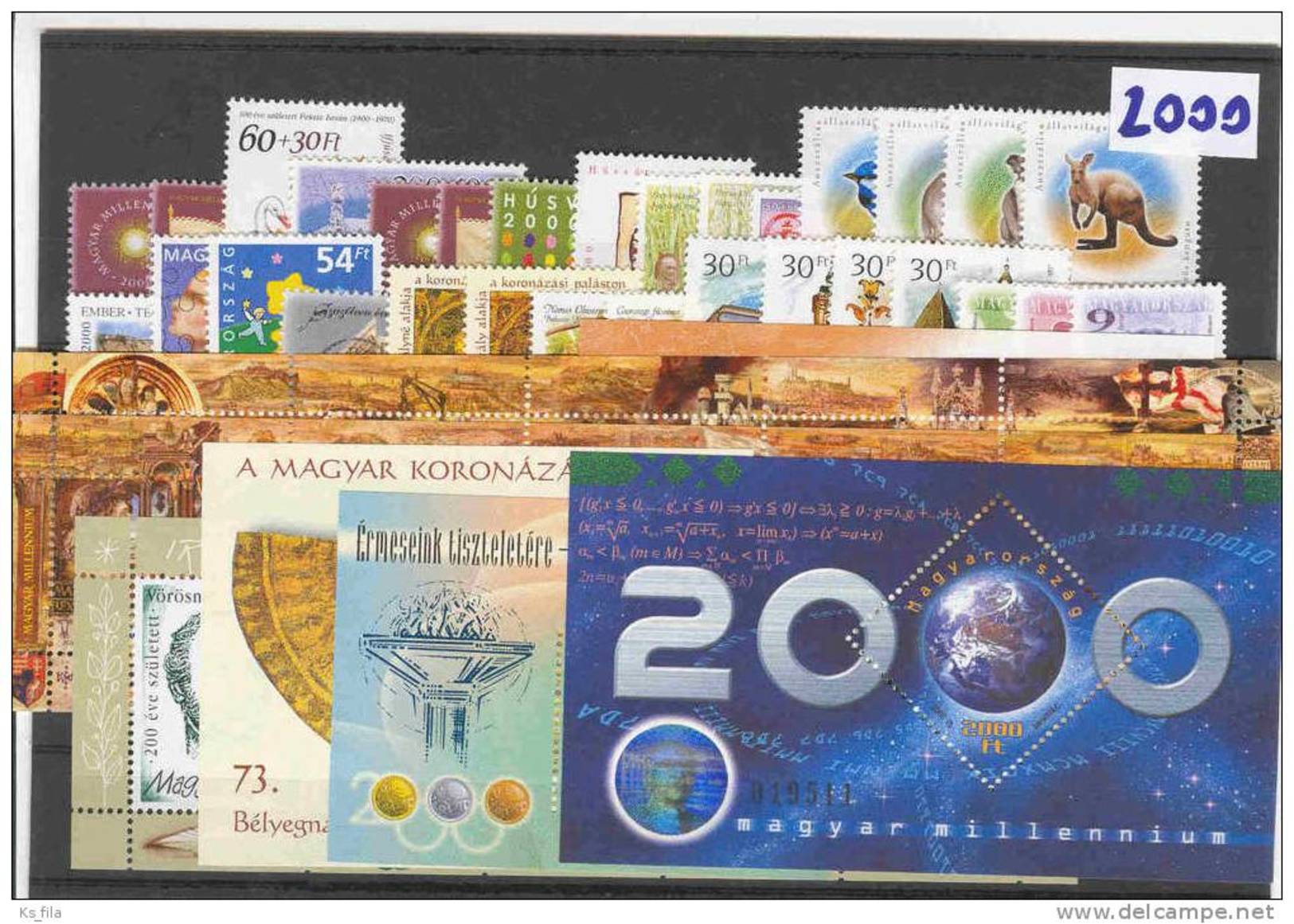 HUNGARY 2000 Full Year 48 Stamps + 8 S/s - MNH - Années Complètes