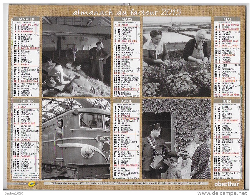 Calendrier De La Poste 2015 Département Du Rhone - Groot Formaat: 2001-...