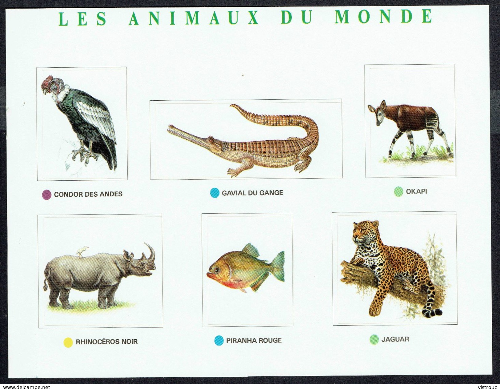 12 Stickers Représentant Des Animaux - Séries 7 Et 8 - Baleine, Piranha, éléphant, Jaguar, Oryx, Gavial, Okapi, Geai,.. - Autres & Non Classés