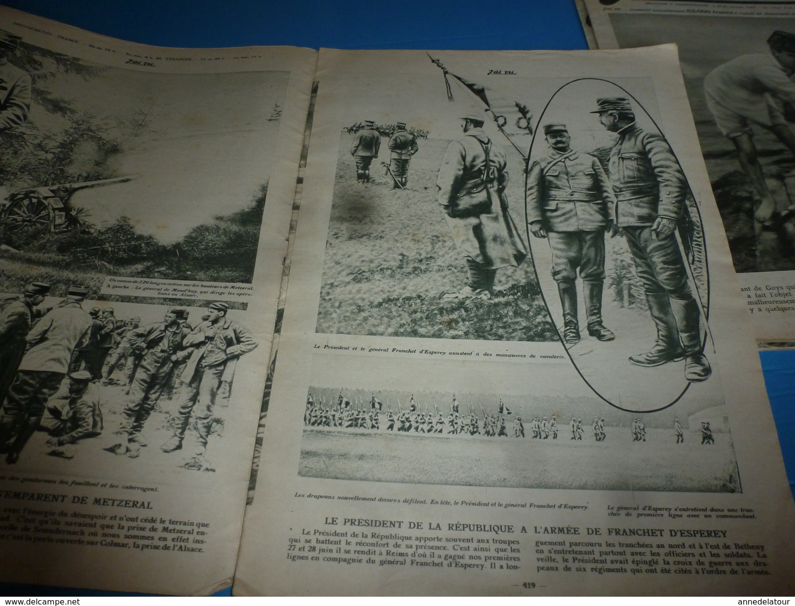 1915 J'AI VU: Metzeral;Venizelos;FRENCH-DAY;Téléphone De Campagne:Au Creusot; La Tour Des Templiers Près De Nieuport - French